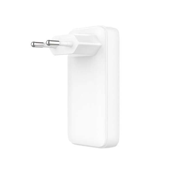 FIXED Slim 2xUSB-C úti töltő GaN PD 45W-os fehér