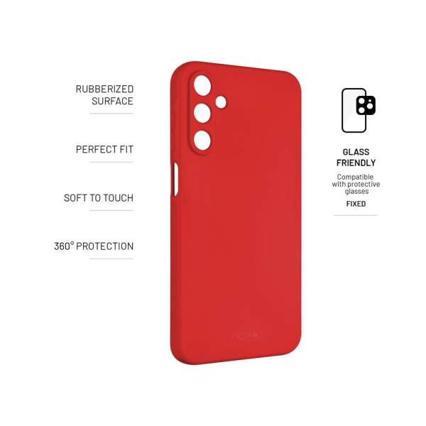 FIXED Story gumirozott telefontok Samsung Galaxy A15/A15 5G készülékekhez, piros, FIXST-1259-RD