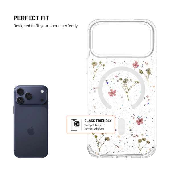 FIXED szilikon tok Apple iPhone 17 Pro Max készülékhez, virágmintás