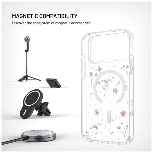 FIXED szilikon tok Apple iPhone 17 Pro Max készülékhez, virágmintás