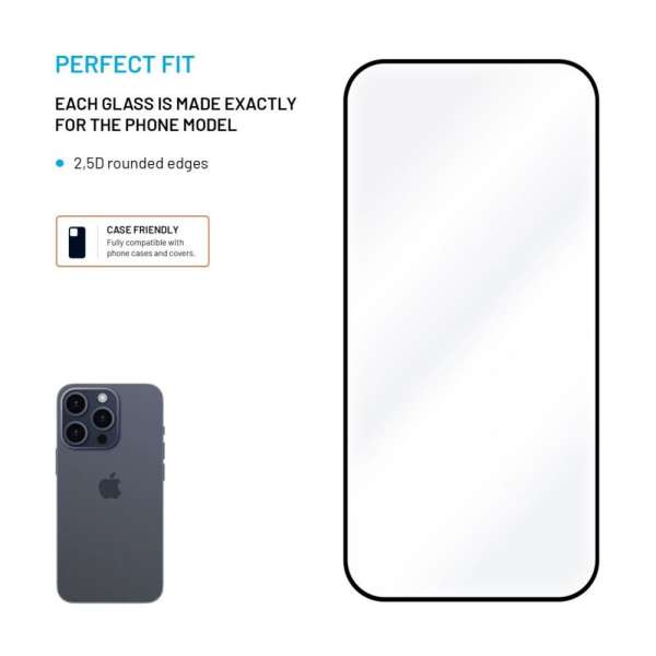FIXED teljes képernyő borítás 2,5D edzett üvegfólia, Motorola Moto G75 5G készülékhez, fekete