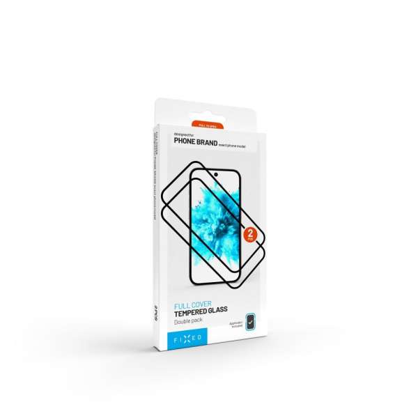 FIXED teljes képernyőt védő 2,5D edzett üveg Apple iPhone 17 Pro készülékhez, 2 darab, fekete
