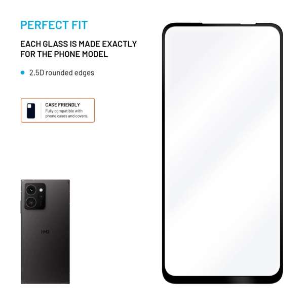 FIXED teljes képernyőt védő 2,5D edzett üveg HMD Skyline 5G készülékhez, fekete