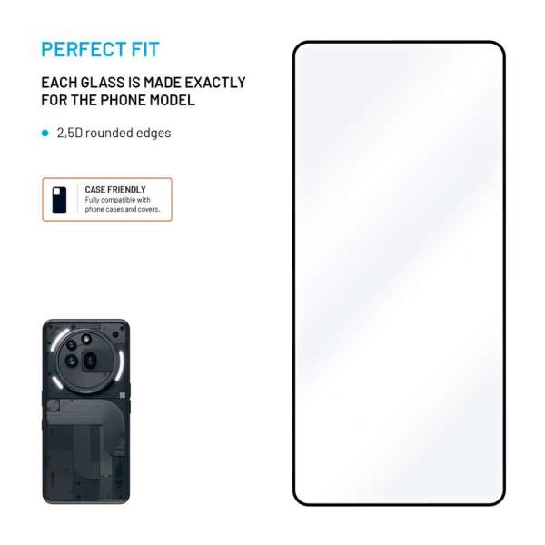 FIXED teljes képernyőt védő 2,5D edzett üveg Nothing Phone (3) 5G készülékhez, fekete