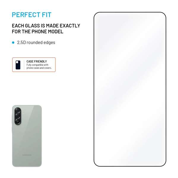 FIXED teljes képernyőt védő 2,5D edzett üveg Samsung Galaxy A57 5G készülékhez, 2 drb, fekete