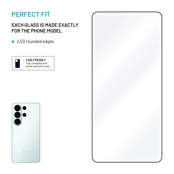 FIXED teljes képernyőt védő 2,5D edzett üveg Samsung Galaxy S26+ készülékhez, 2 drb, fekete