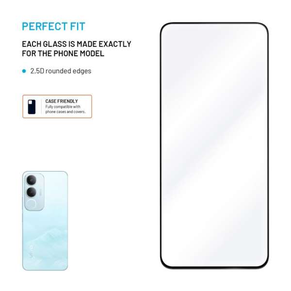 FIXED teljes képernyőt védő 2,5D edzett üveg Vivo Y19S 4G/Y29 5G, fekete