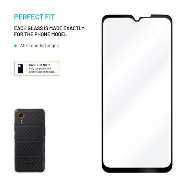 FIXED teljes képernyőt védő edzett üveg Samsung Galaxy Xcover 7 Pro készülékhez, fekete