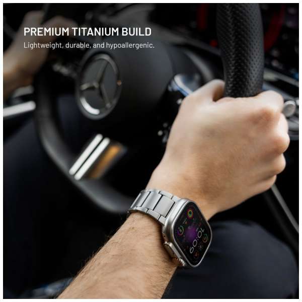 FIXED Titán óraszíj Apple Watch 44/45/46/49mm okosórához, natural titanium