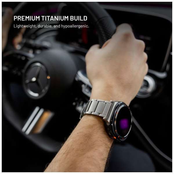 FIXED Titán óraszíj Garmin QuickFit 22mm okosórához, natural titanium