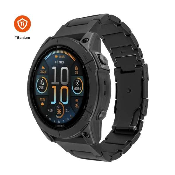 FIXED Titán óraszíj Garmin QuickFit 26mm okosórához, fekete