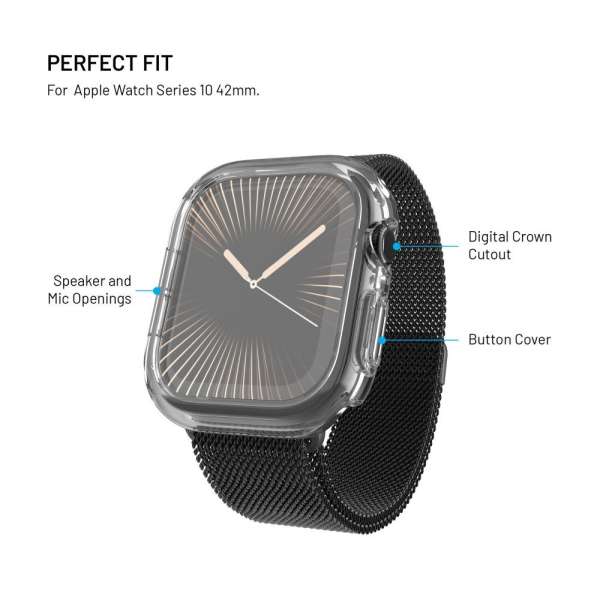 FIXED tok védő üveggel Apple Watch 10 42mm, átlátszó