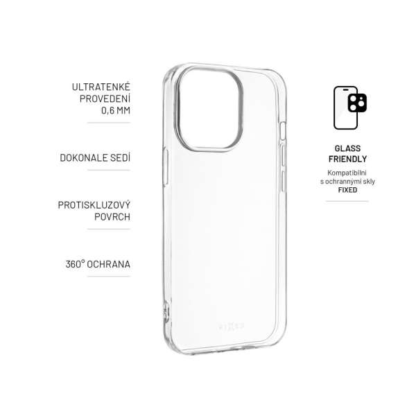 FIXED TPU Skin for Apple iPhone 15 Pro, clear, Mobiltelefon Kiegészítő