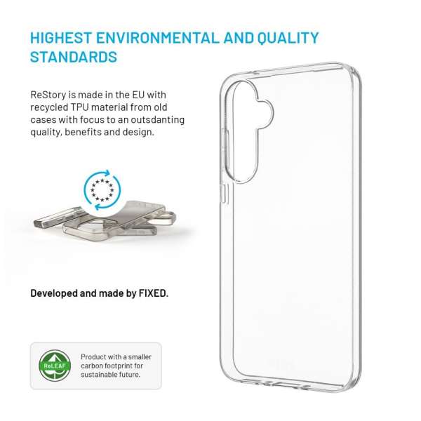 FIXED újrahasznosított anyagból készült AntiUV TPU hátlap Samsung Galaxy A35 5G készülékhez, átlátszó