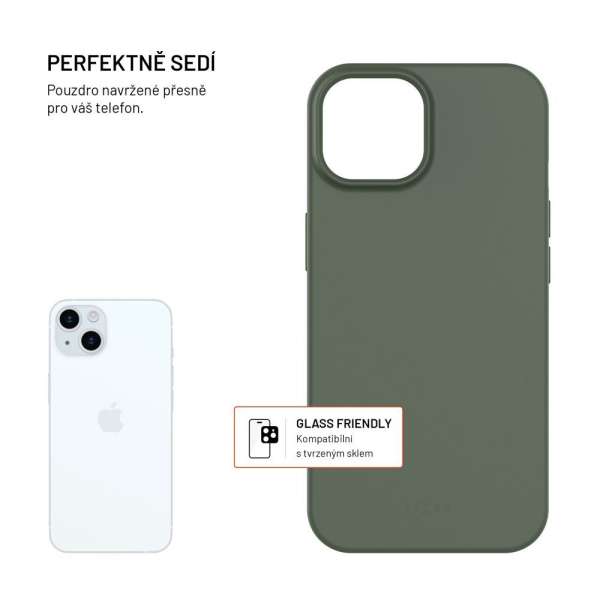 FIXED újrahasznosított TPU hátlap Apple iPhone 15 készülékhez, zöld