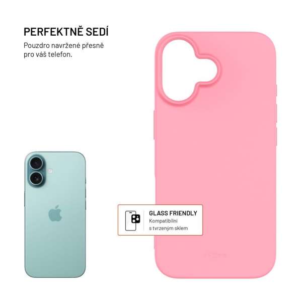 FIXED újrahasznosított TPU hátlap Apple iPhone 16 készülékhez, rózsaszín