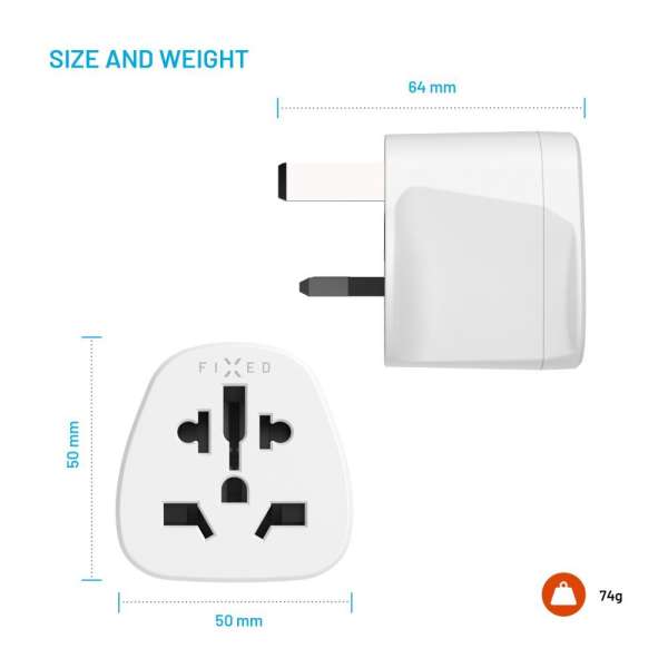 FIXED UK adapter, fehér