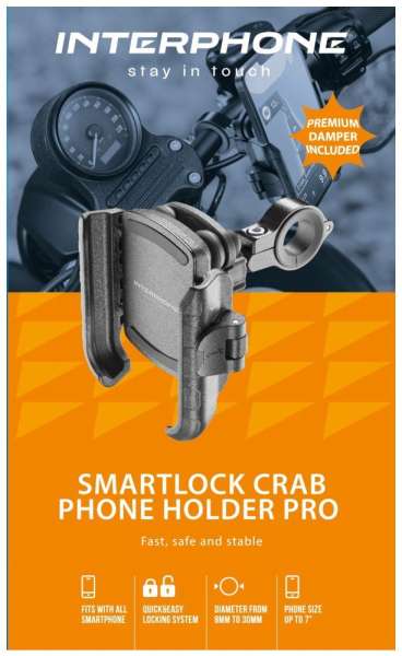 FIXED Universal holder for Interphone Crab mobile phones with handlebar mount Black