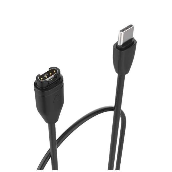 FIXED USB-C töltőkábel Garmin Fenix 5/6/7/7X, Epix, Venu 2/3, Vívoactive 3/4/5 okosórákhoz, fekete