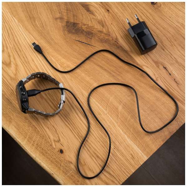 FIXED USB-C töltőkábel Garmin Fenix 5/6/7/7X, Epix, Venu 2/3, Vívoactive 3/4/5 okosórákhoz, fekete