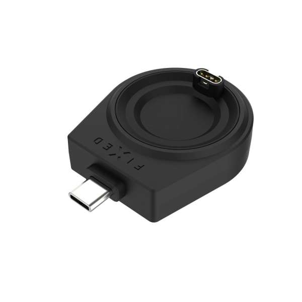 FIXED USB-C töltőadapter Garmin Fenix ​​5/6/7/7X/8, Epix, Venu 2/3/3S, Vívoactive 3/4/5 készülékekhez, fekete