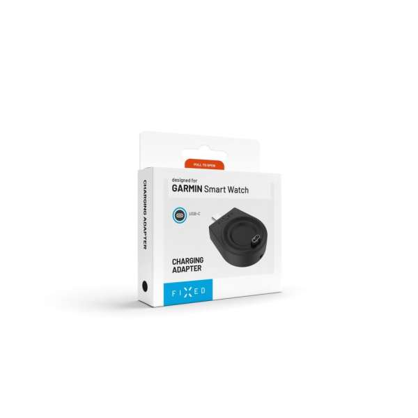 FIXED USB-C töltőadapter Garmin Fenix ​​5/6/7/7X/8, Epix, Venu 2/3/3S, Vívoactive 3/4/5 készülékekhez, fekete