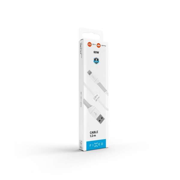 FIXED USB2.0 USB/Lightning kábel, 1,2m, fehér