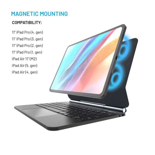 FIXED védő tok vezeték nélküli billentyűzettel  Apple iPad Pro 11" and iPad Air 10,9" CZ, fekete