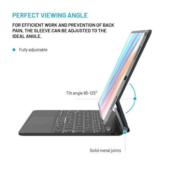 FIXED védő tok vezeték nélküli billentyűzettel  Apple iPad Pro 11" and iPad Air 10,9" CZ, fekete