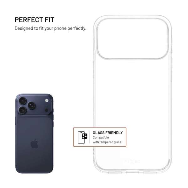 FIXED Vékony TPU AntiUV tok Apple iPhone 17 Pro Max telefonhoz, átlátszó