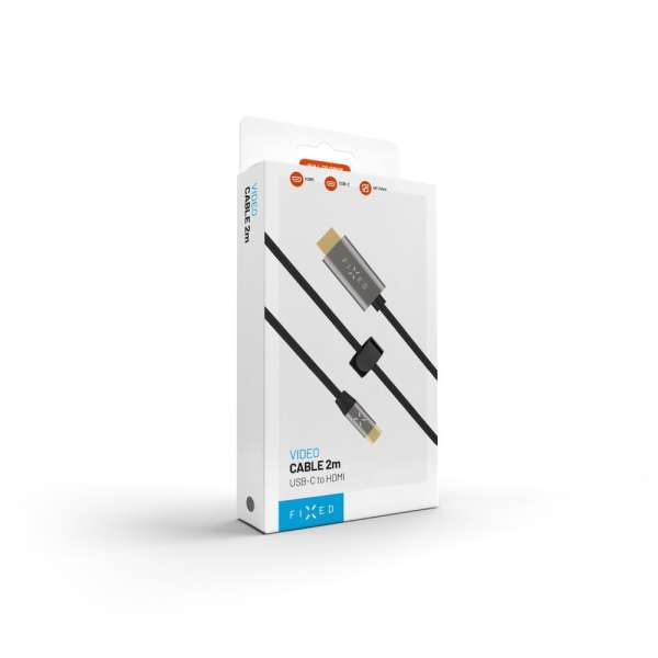 FIXED videó kábel USB-C/HDMI USB-C 3.1 Gen 2 18Gbps HDMI 2.0 4K60Hz 2m, szürke