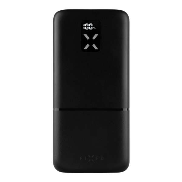 FIXED Zen 30 powerbank, 30 000 mAh, 20W PowerDelivery, 1 db USB-C és 2 db USB-A kimenet, LED kijelző, 5V/9V/12V kimeneti feszültség, fekete