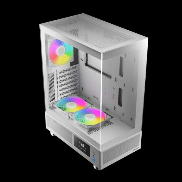 Gamdias Atlas E1 ARGB Tempered Glass White