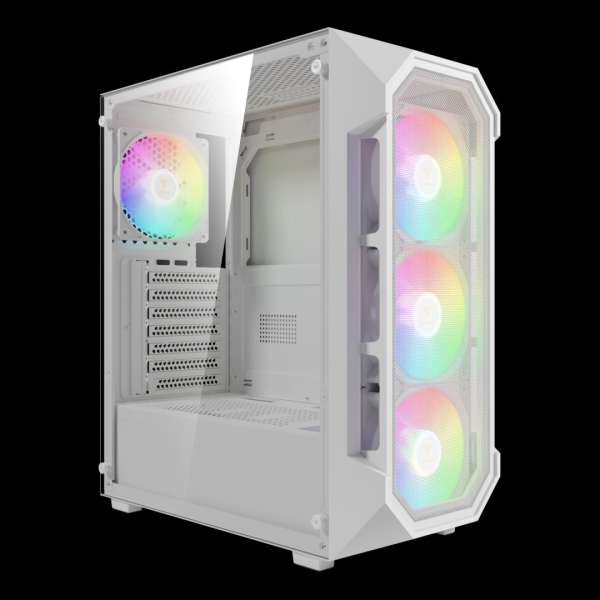 Gamdias Aura GC1 Elite WH ARGB Tempered Glass White