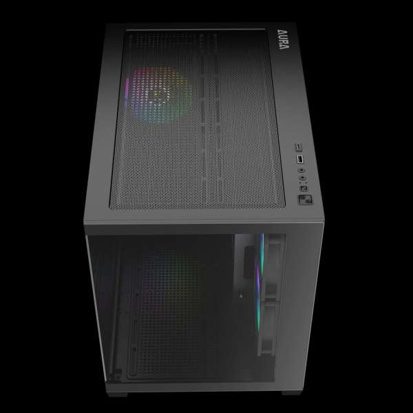 Gamdias Aura GC10M V2 ARGB Tempered Glass Black