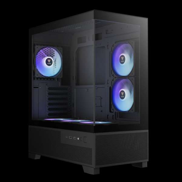 Gamdias Aura GC12 ARGB Tempered Glass Black