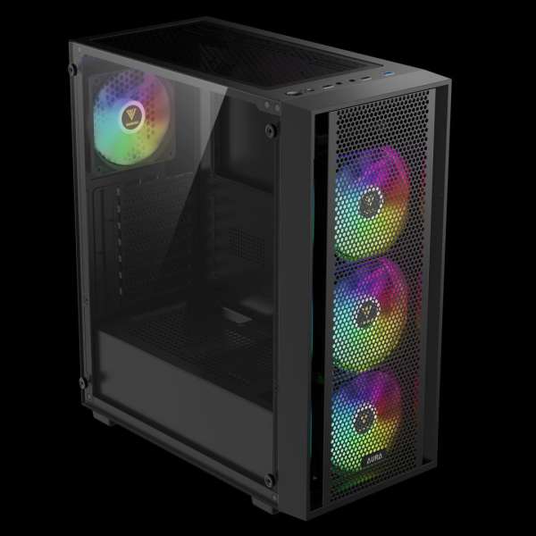 Gamdias Aura GC2 Elite ARGB Tempered Glass Black