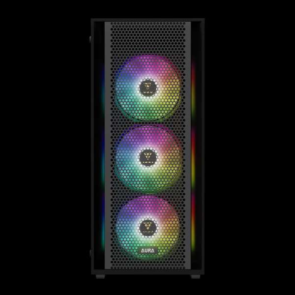 Gamdias Aura GC2 Elite ARGB Tempered Glass Black