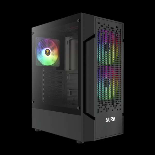 Gamdias Aura GC7 ARGB Tempered Glass Black