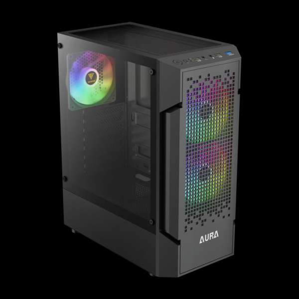 Gamdias Aura GC7 ARGB Tempered Glass Black