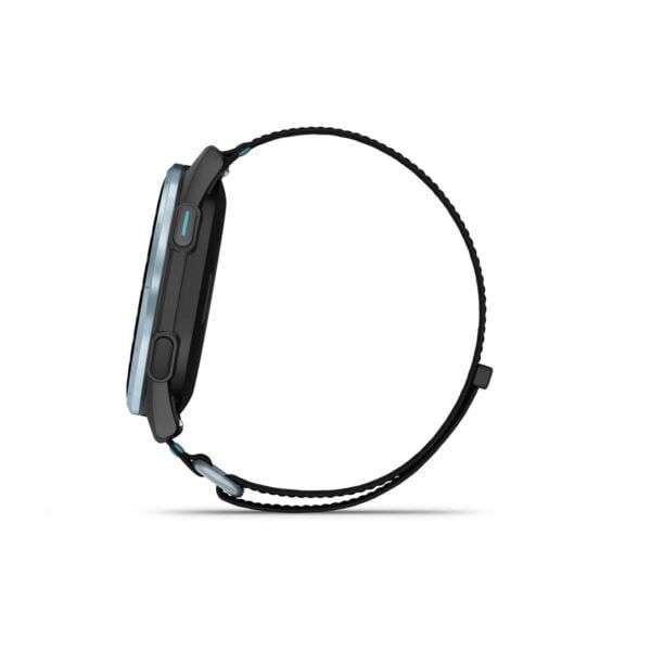 Garmin Approach J1 Cloud Blue Aluminum Bezel with Black/Azure ComfortFit Fabric Band