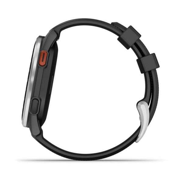 Garmin Approach S44 Silver Aluminum Bezel with Black Silicone Band