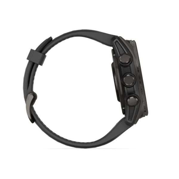 Garmin fenix 8 43mm AMOLED Sapphire, Carbon grey DLC titanium with Black/pebble grey silicone band