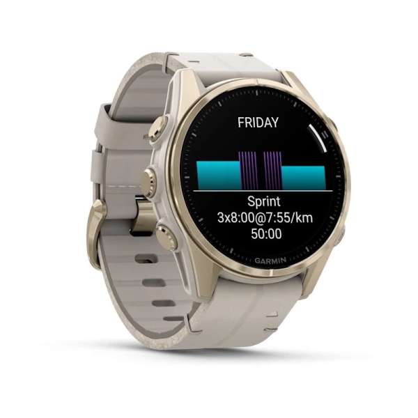 Garmin fenix 8 43mm AMOLED Sapphire, Soft Gold with Limestone Leather Band Garmin fenix 8 43mm AMOLED Sapphire, Soft Gold with Limestone Leather Band