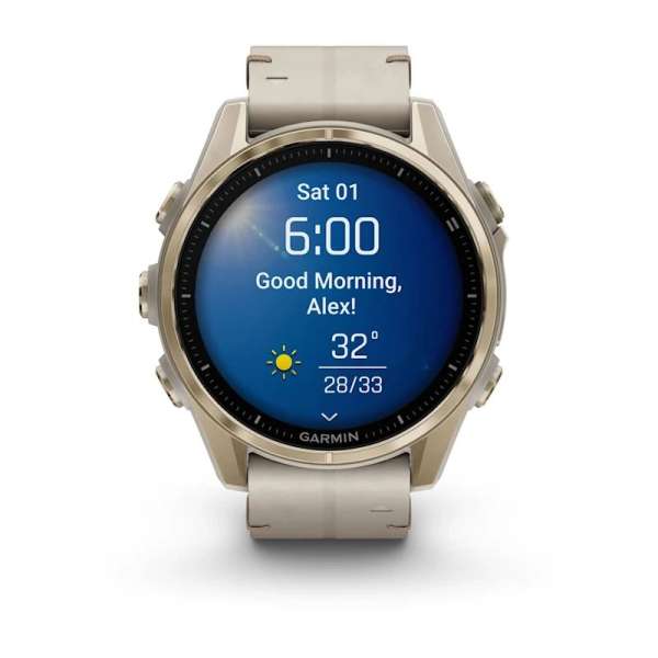 Garmin fenix 8 43mm AMOLED Sapphire, Soft Gold with Limestone Leather Band Garmin fenix 8 43mm AMOLED Sapphire, Soft Gold with Limestone Leather Band