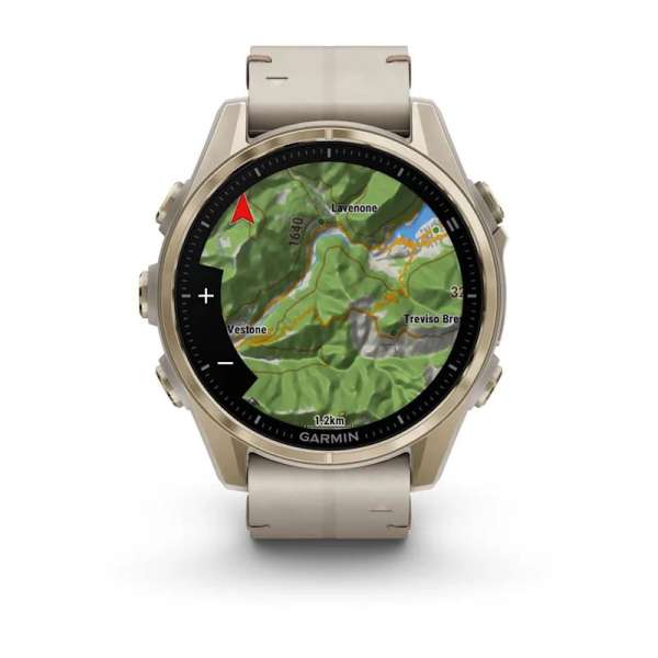 Garmin fenix 8 43mm AMOLED Sapphire, Soft Gold with Limestone Leather Band Garmin fenix 8 43mm AMOLED Sapphire, Soft Gold with Limestone Leather Band