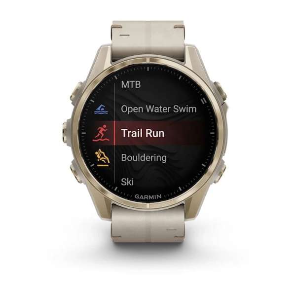 Garmin fenix 8 43mm AMOLED Sapphire, Soft Gold with Limestone Leather Band Garmin fenix 8 43mm AMOLED Sapphire, Soft Gold with Limestone Leather Band
