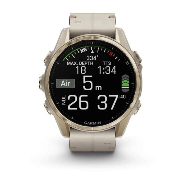 Garmin fenix 8 43mm AMOLED Sapphire, Soft Gold with Limestone Leather Band Garmin fenix 8 43mm AMOLED Sapphire, Soft Gold with Limestone Leather Band