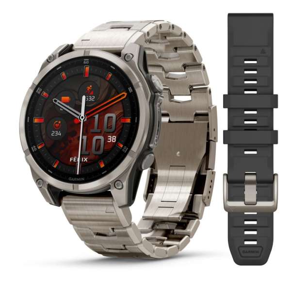 Garmin fenix 8 47mm AMOLED Sapphire Titanium with Vented titanium bracelet Garmin fenix 8 47mm AMOLED Sapphire Titanium with Vented titanium bracelet