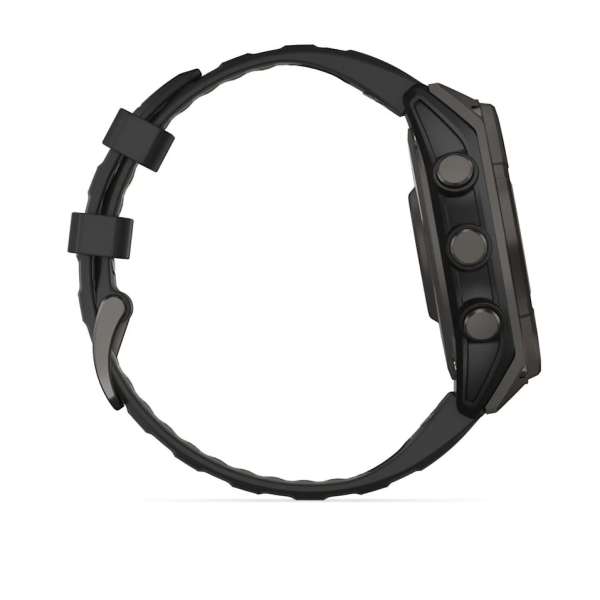 Garmin fenix 8 47mm Solar Sapphire Carbon grey DLC titanium with Black/pebble grey silicone band